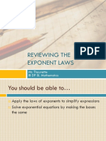 Reviewing The Exponent Laws Powerpoint