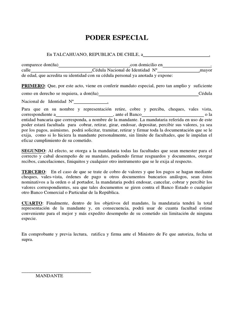Poder Especial Bancario de M-M | PDF | Cheque | Bancos