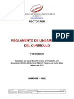 Reglamento Lineamientos Curriculo v005 ULADECH