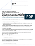 Maintenance - Improving Plant Performance by Changing A Maintenance Culture