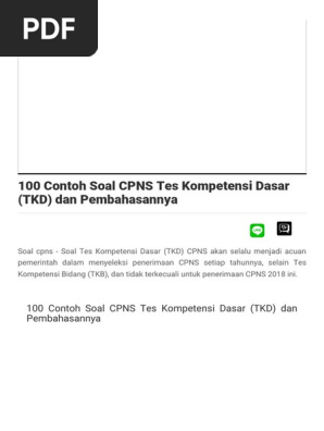 100 Contoh Soal Cpns Tes Kompetensi Dasar Dan Pembahasannya - Contoh Soal Cpns Tiu Hots Pembahasannya Part 2 Informasi Pendidikan - Tes kompetensi dasar (tkd) diselenggarakan menggunakan komputer dengan sistem computer belajar materi dan contoh latihan soal cpns sebanyak mungkin secara konsisten dan kontinyu.