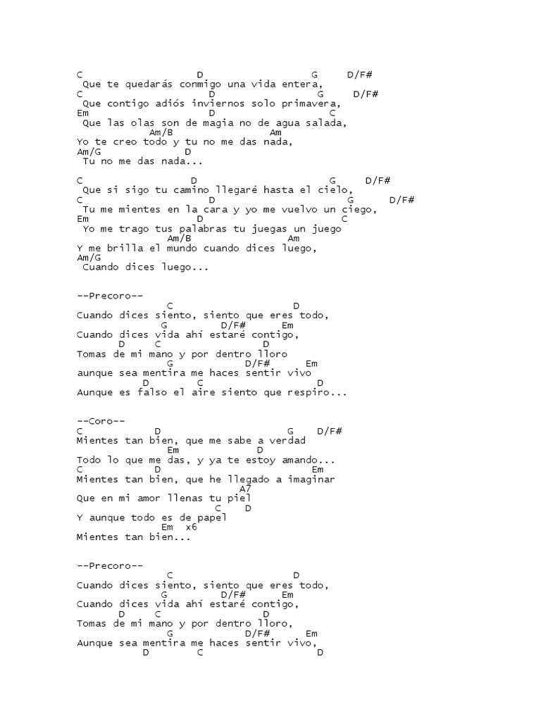 Acordes Sin Bandera Pdf Ocio