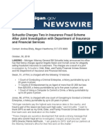 Schuette Charges Two in Insurance Fraud Scheme After Joint Investigation with Department of Insurance and Financial Services
