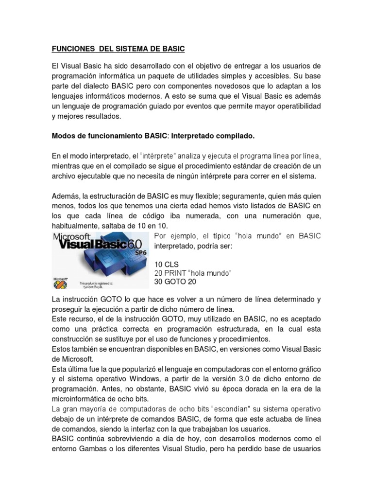 Elementos de Visual Basic | PDF | Básico | Lenguaje de programación