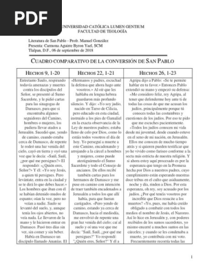 Cuadro Comparativo De La Conversión De San Pablo Pablo El