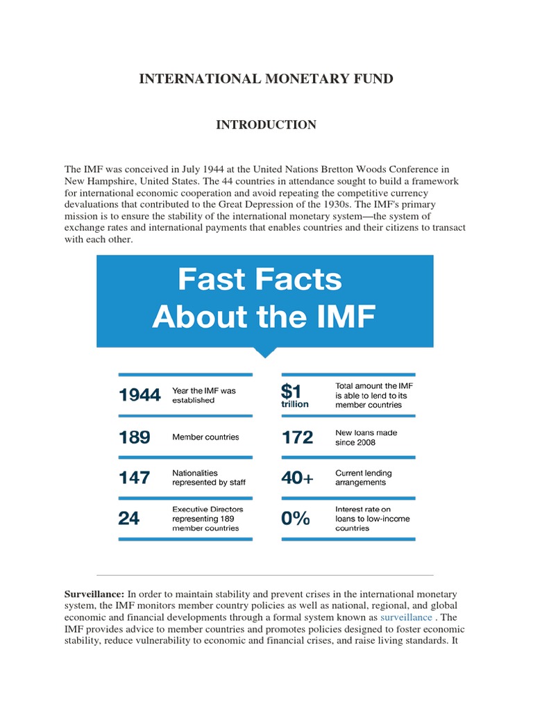 Overview of the International Monetary Fund | PDF | Special Drawing ...