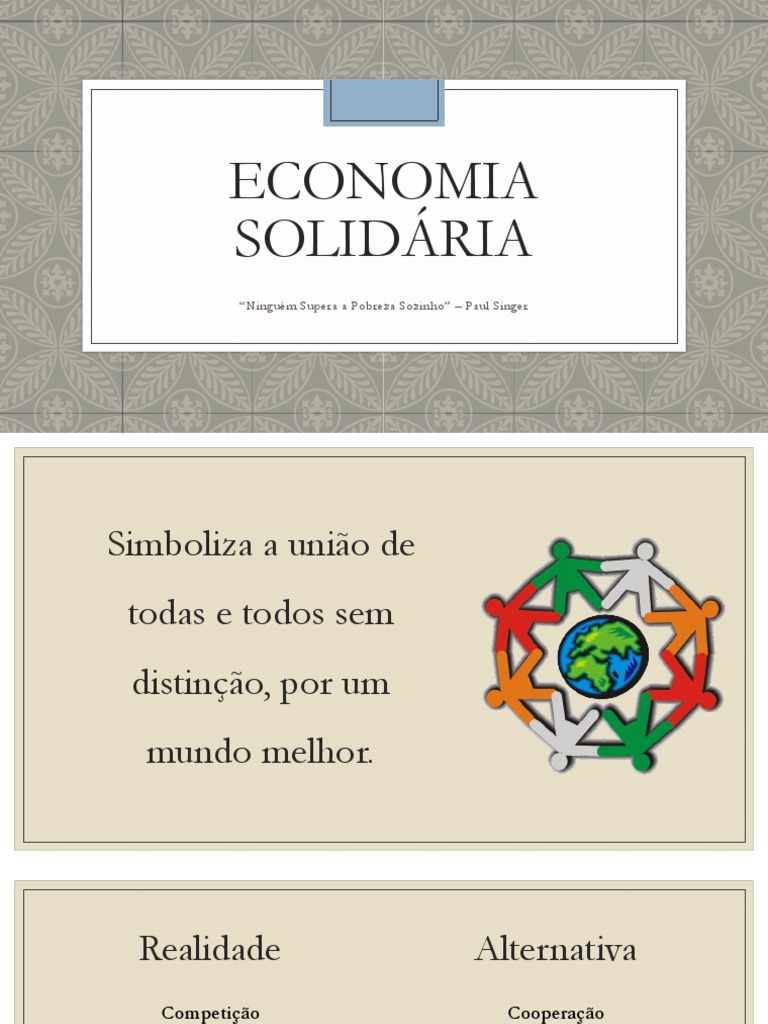 Aula Economia Solidária Economia Economias Avaliação
