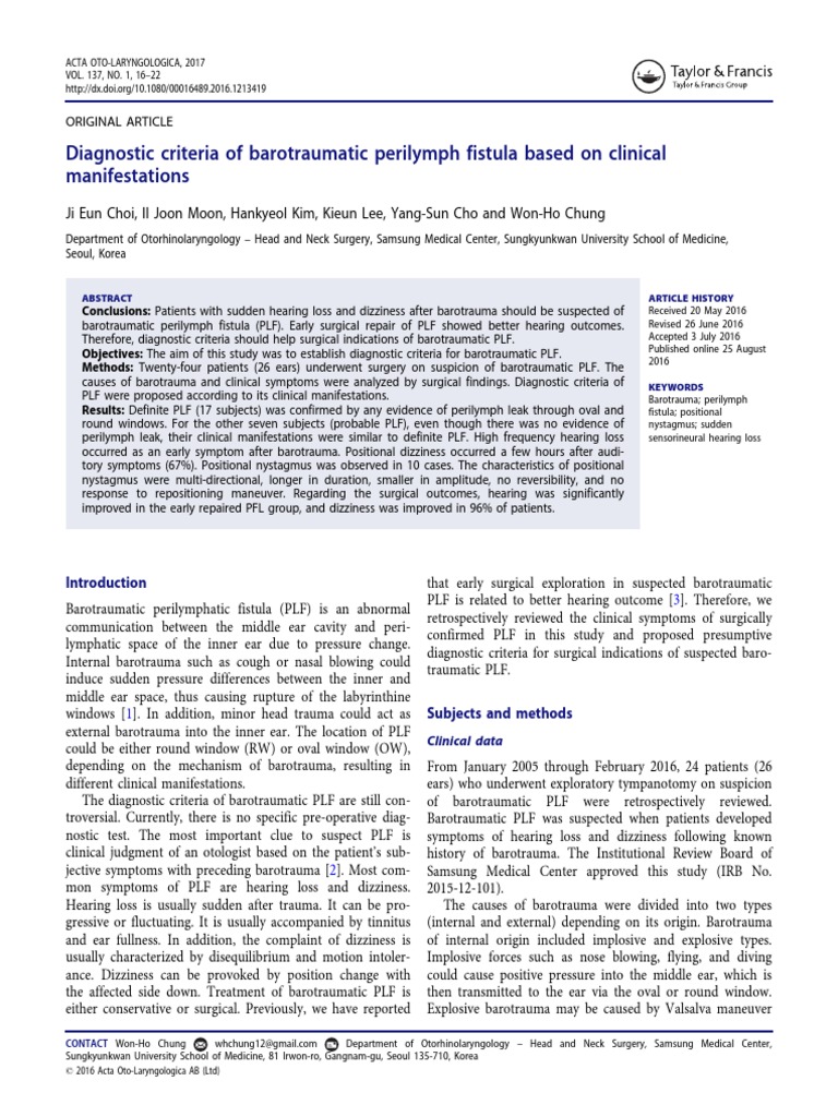 Barotrauma 4 PDF Vertigo Ear