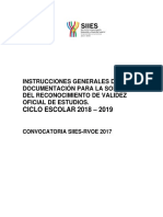 Instrucciones Generales para La Solicitud de RVOE Convocatoria SIIES RVOE 2017