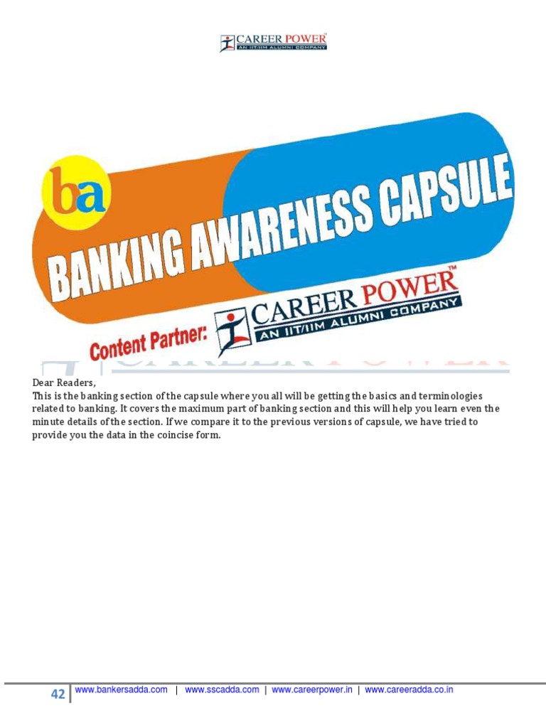 1.bankers Adda Banking Capsule PDF Reserve Bank Of India Money