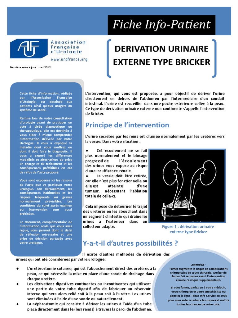 Dérivation urinaire externe type Bricker | PDF | Urine | RTT