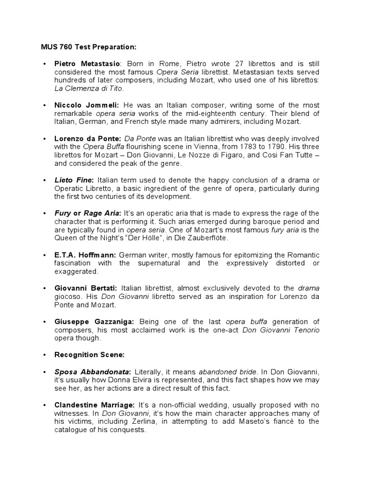 Mozart Don Giovanni Test Preparation Opera Vocal Music Mozart Don Giovanni Test Preparation Opera Vocal Music