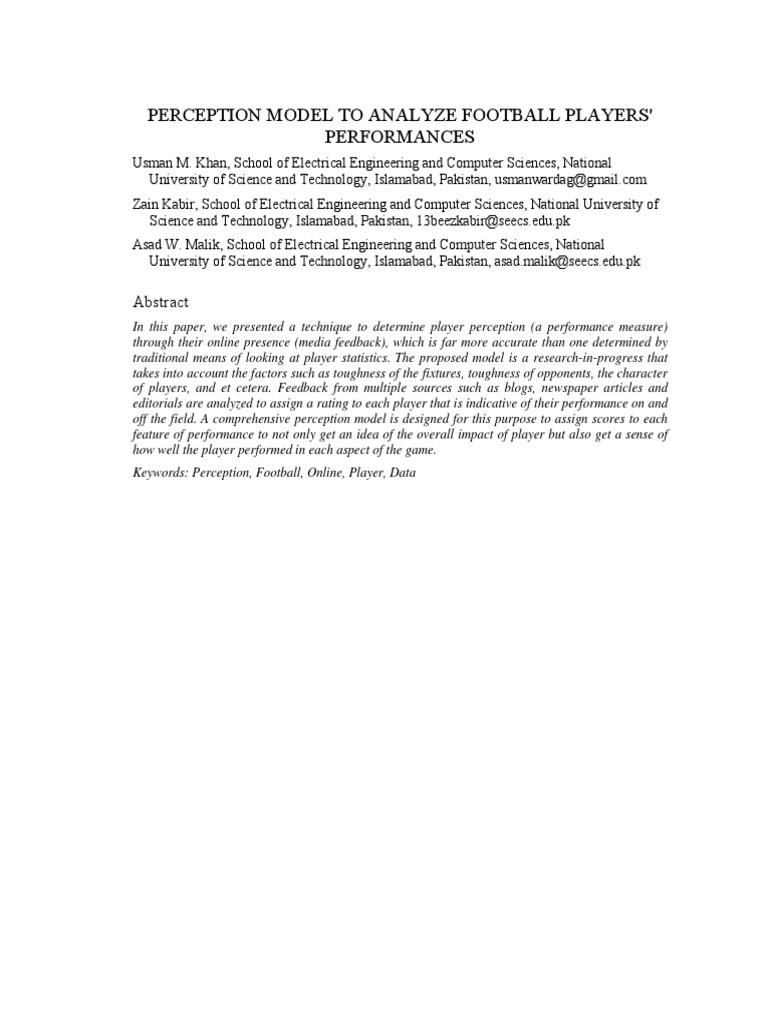 Player Performance Perception Model | PDF | Data Analysis | Part Of Speech