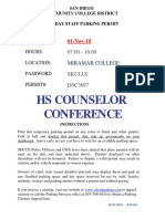 Miramar College Parking Permit - Counselor Conference