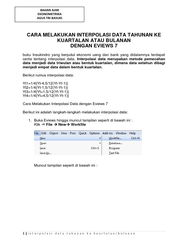 Interpolasi Data Tahunan Ke Kuartalan Atau Bulanan