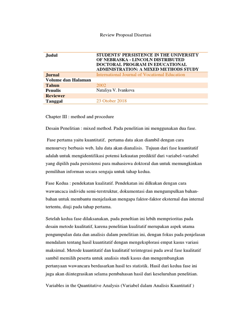 Review Proposal Disertasi | PDF | Komputer