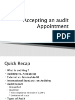 Accepting An Audit Appointment