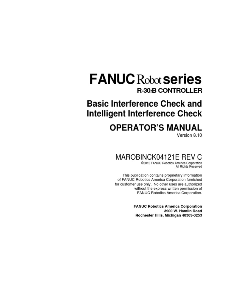 Fanuc System R J3ib Controller Arctool Setup And Operations Manual Safety Robot