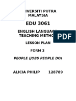 Universiti Putra Malaysia: Lesson Plan Form 2