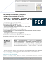 Recomendaciones Para El Manejo de La Faringoamigdalitis Aguda Del Adulto