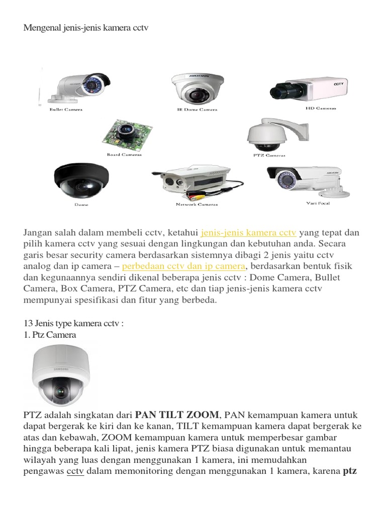 Jenis-Jenis Kamera CCTV Tersembunyi | PDF