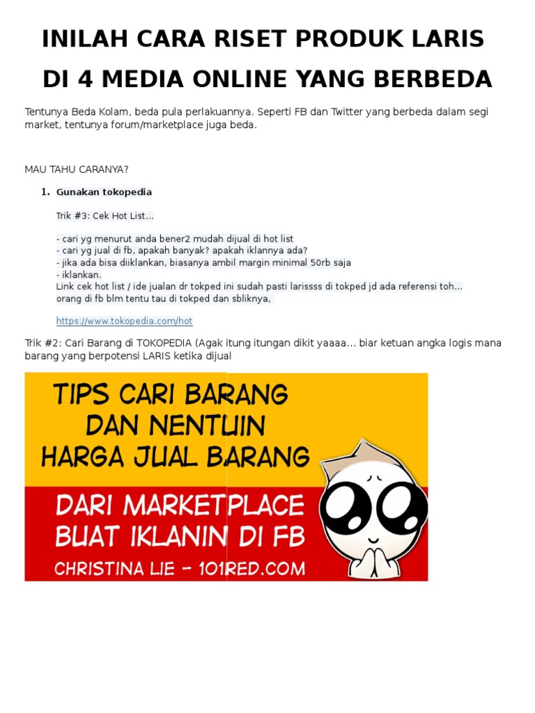 Riset Produk Laris di Marketplace | PDF