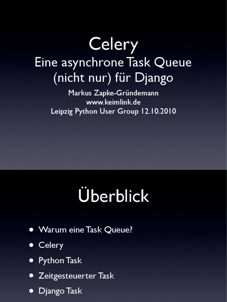 Celery - Eine Asynchrone Task Queue (Nicht Nur) Für Django | PDF
