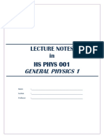 Hsphys001 Lectures