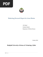 Marketing Research Report For Aston Martin