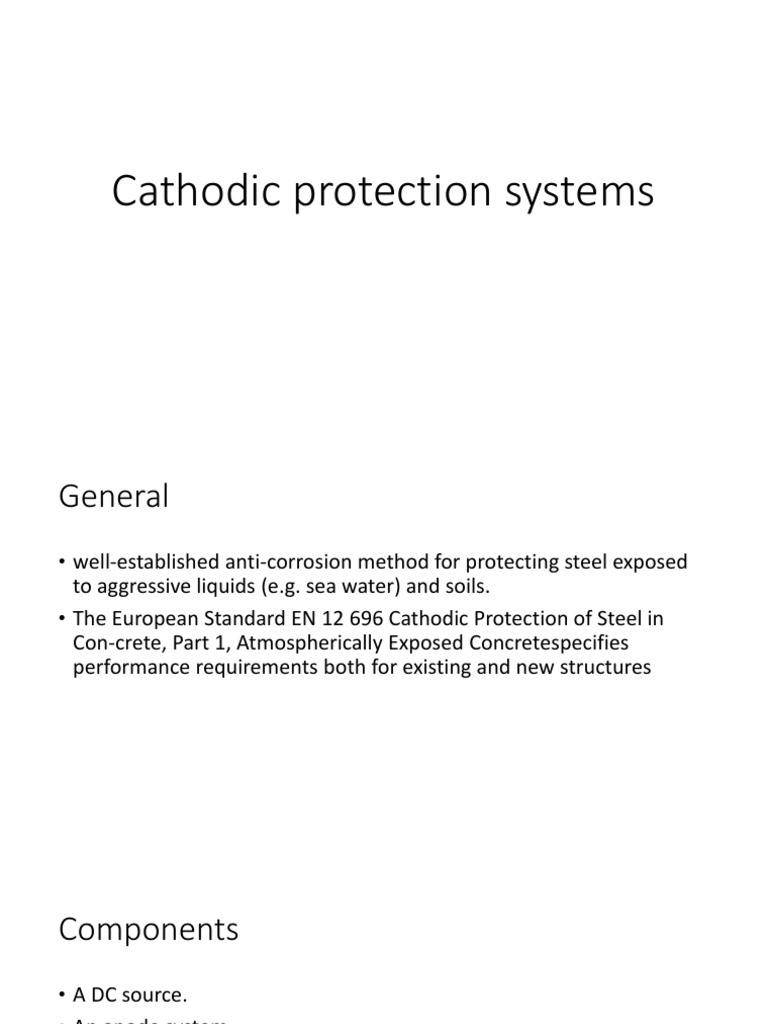 Cathodic Protection Systems for Steel | PDF | Anode | Concrete