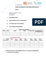 Informe de Ejecucion Charlas - Talleres