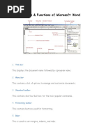 Parts & Functions of Microsoft Word: Title Bar