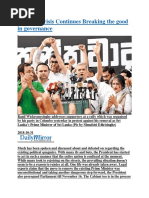 Political Crisis Continues Breaking The Good in Governance