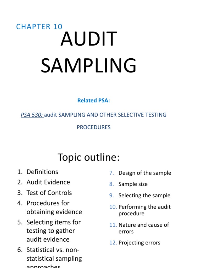 Psa 530 audit sampling and other selective testing pdf audit