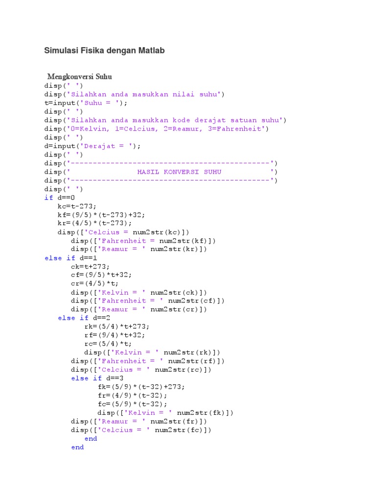 Simulasi Fisika Dengan Matlab | PDF | Metode & Bahan Ajar | Sains ...