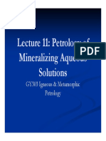 Understanding Mineralizing Aqueous Solutions and Geochemistry