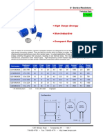 High Surge Energy Non-Inductive Compact Size: U Series Resistors