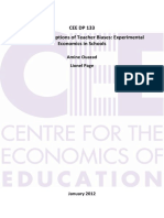 Cee DP 133 Students' Perceptions of Teacher Biases: Experimental Economics in Schools