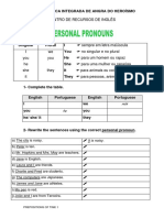 Personal Pronouns 1