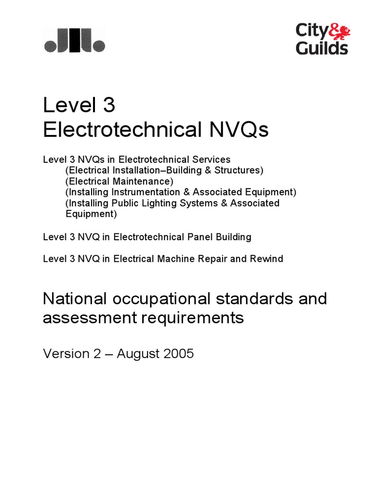 Level 3 NVQ in Electrotechnical Services Electrical Installation Buildings