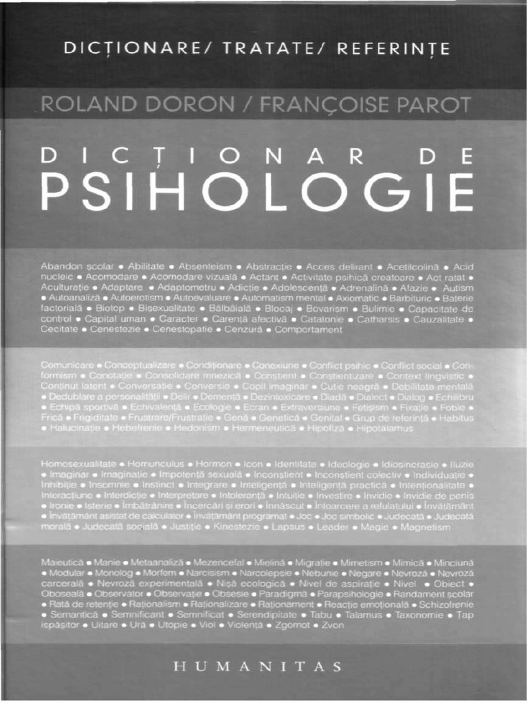 217498255 Dictionar De Psihologie Doron Parot Ocr Octav Iasi Pdf