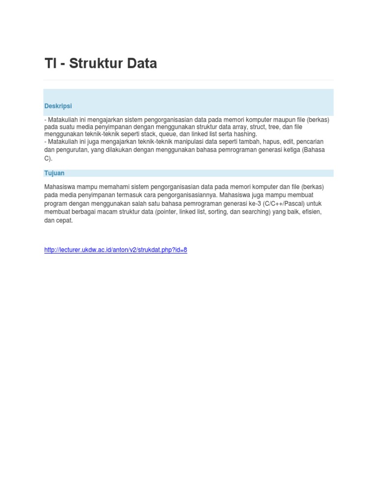 Struktur Data dan Pemrograman C | PDF | Komputer