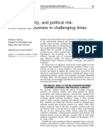 Journal of International Business Studies explores the relationship between economic exchange and political conflict