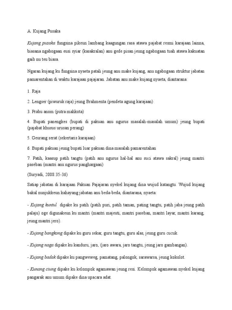Basa Sunda (Lambang Kasundaan) | PDF