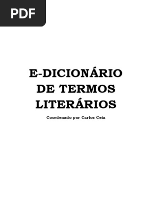 E Dicionario De Termos Literarios Edtl Science Ciencia Filosofica