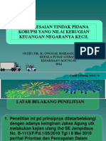 Penyelesaian Tindak Pidana Korupsi Nilai Kerugian Negaranya Kecil