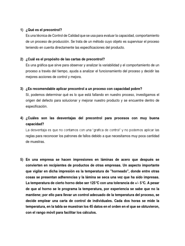 Guía de Precontrol en Procesos Industriales | PDF | Negocios | Tecnología