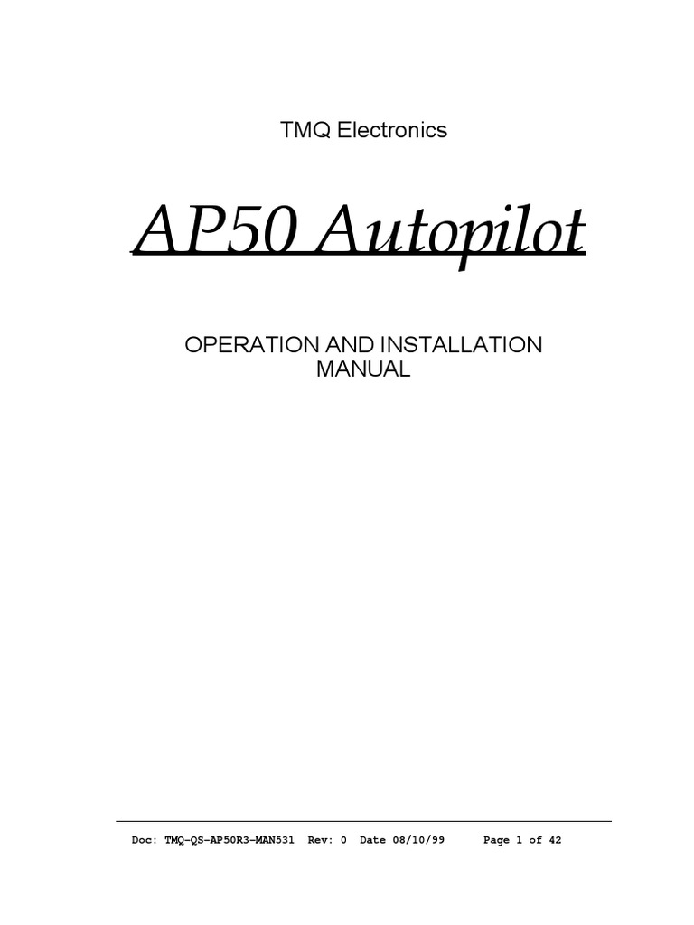 AP50 Autopilot Installation Manual | PDF | Compass | Rudder