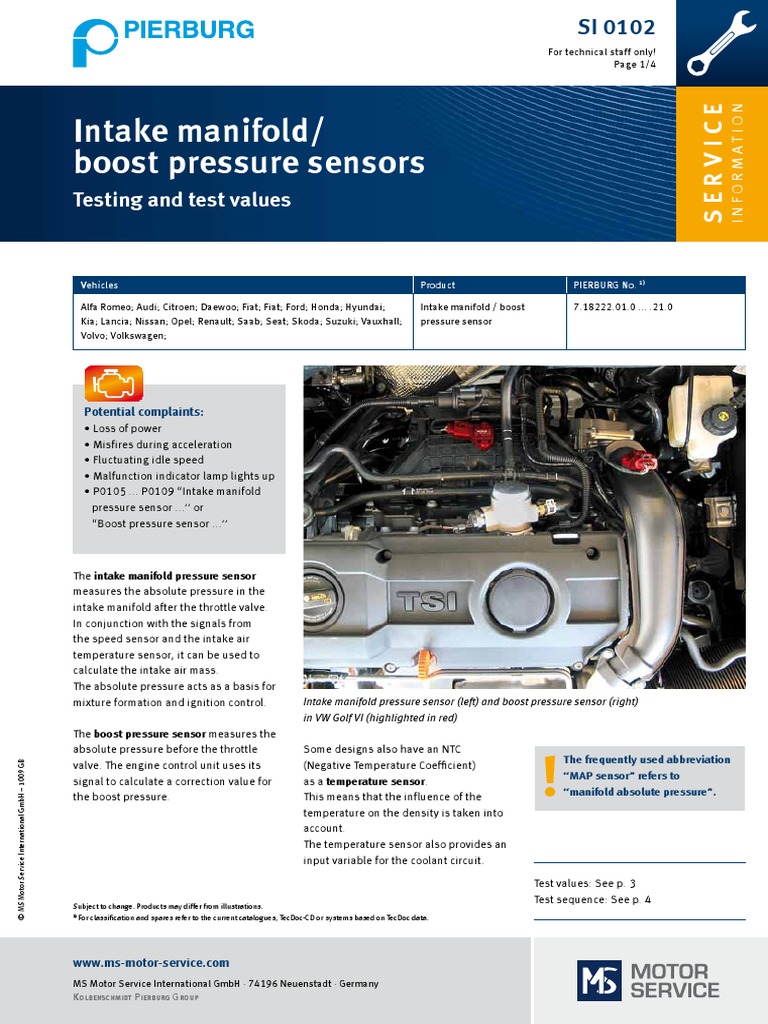 Map Sensor Diagnosis by Pierburg PDF | PDF | Turbocharger | Throttle
