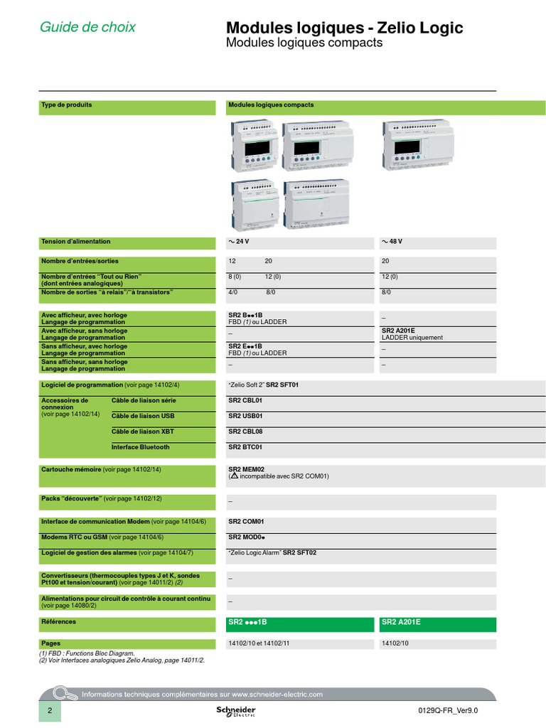 Zelio Logic - Modules Logiques SR2-SR3 | PDF | Électronique ...